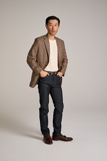 Tan Guncheck 100% Wool Sportscoat