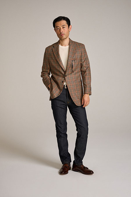 Tan Guncheck 100% Wool Sportscoat