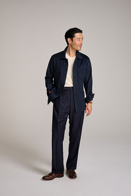 Navy Rhamnusia Cashmere Overshirt