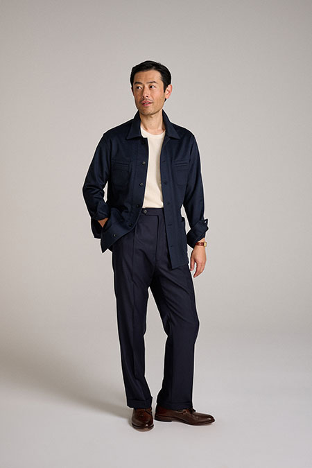 Navy Rhamnusia Cashmere Overshirt