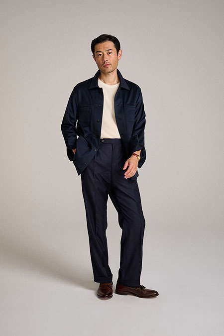 Navy Rhamnusia Cashmere Overshirt