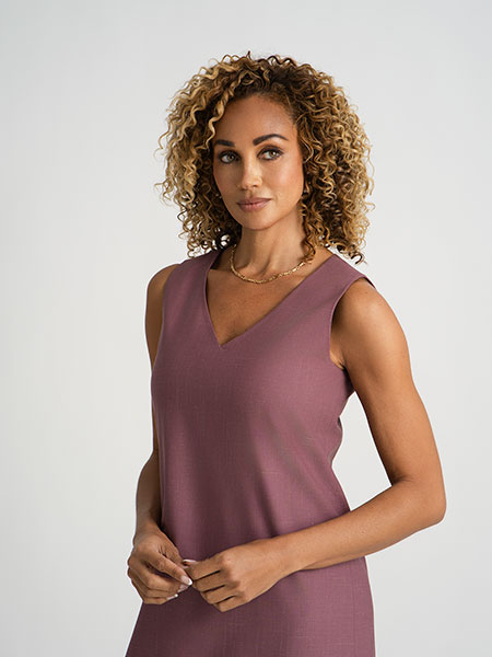 Mauve Wool/Silk/Linen Dress