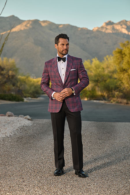 Burgundy Tartan Dinner Jacket