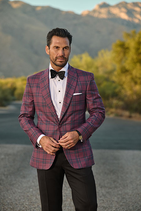 Burgundy Tartan Dinner Jacket