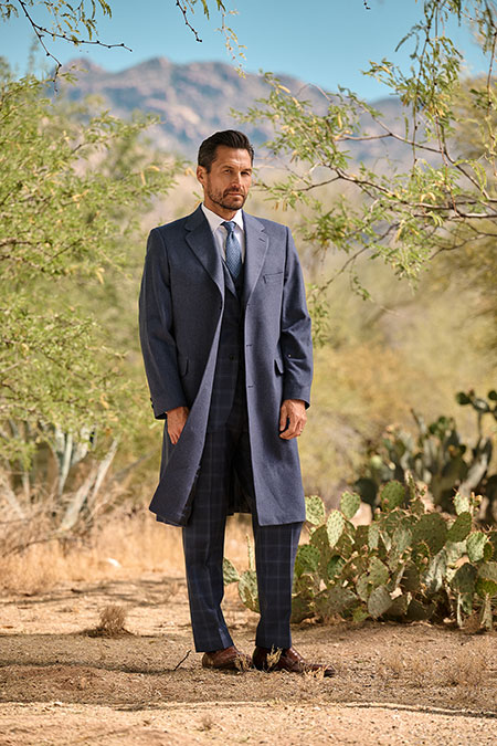 Men's FW26 Lookbook                                                                                                                                                                                                                                       , Dark Blue Topcoat