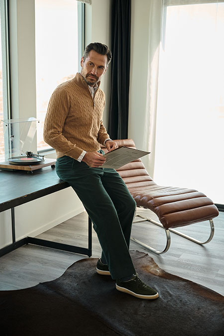 Men's FW26 Lookbook                                                                                                                                                                                                                                       , Cable Knit 1/4 Zip Knit