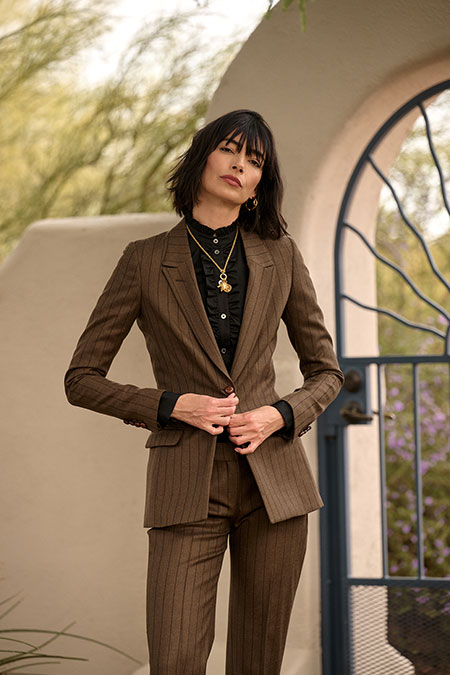 Brown Striped Suit