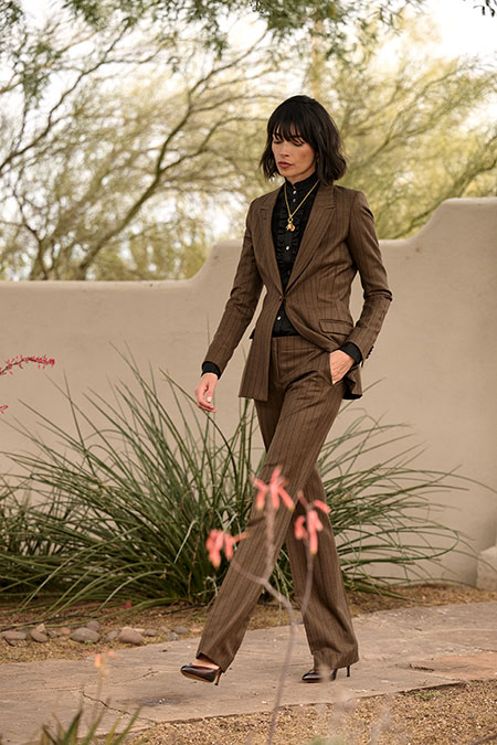 Brown Striped Suit