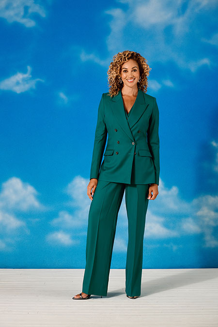 Women's Holland & Sherry Royal Mile Capsule                                                                                                                                                                                                               , Teal 3-Piece Suit - Holland & Sherry Royal Mile