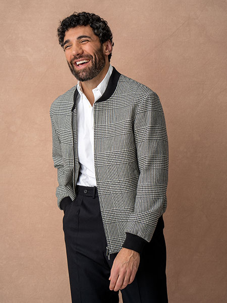 B&W Glen Plaid Bomber