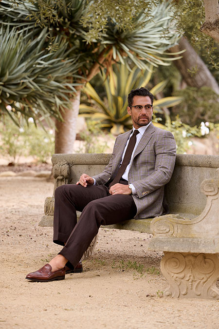 Brown Crushed Linen Trousers