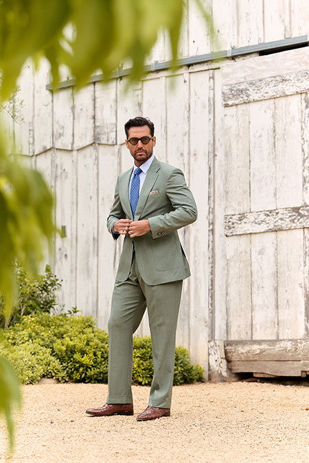 Olive Wool/Silk/Linen Suit