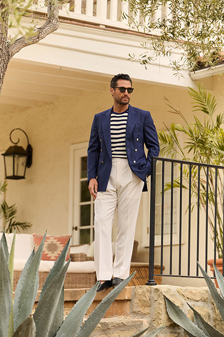 Spring Summer 26 Men's Lookbook                                                                                                                                                                                                                           , Ivory Wool/Silk/Linen Trousers