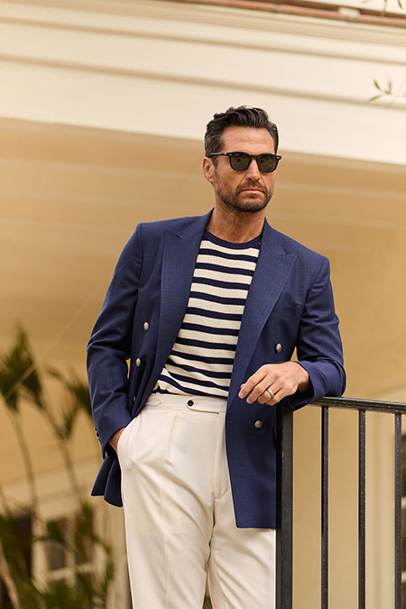 Navy Striped Knit Tee