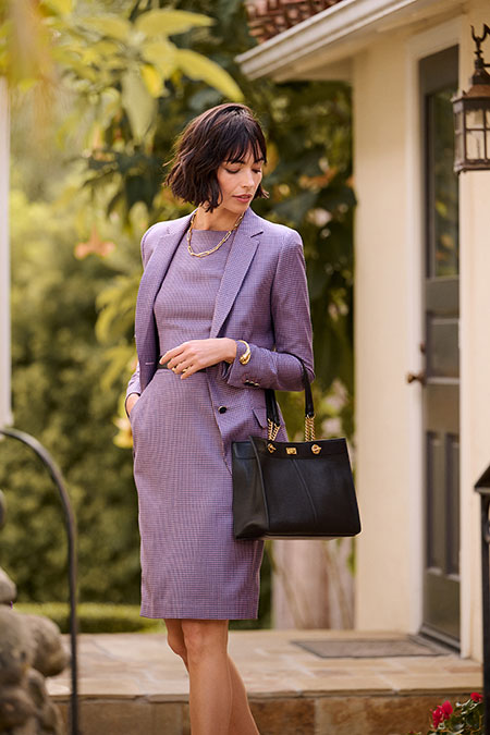 Mauve Houndstooth Jacket & Dress
