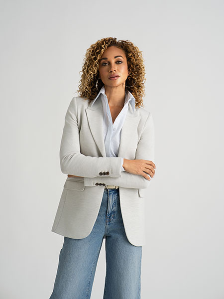 Off White Knit Blazer