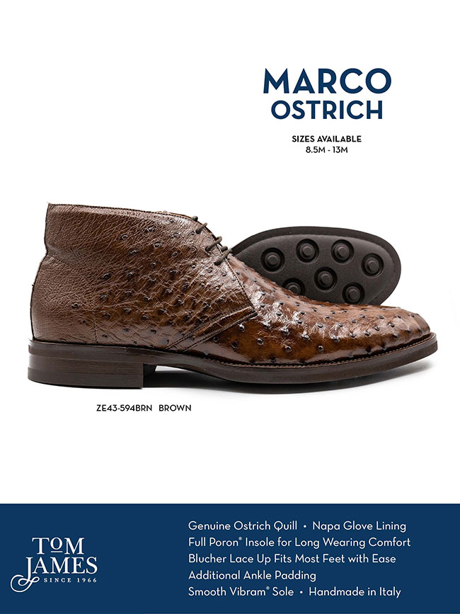                                                                                                                                                                                                                                                           , Marco Ostrich Chukka Boot