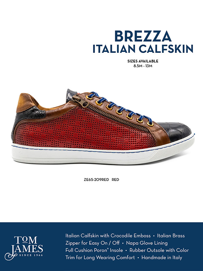                                                                                                                                                                                                                                                           , Brezza Calfskin And Embossed Crocodile Sneaker